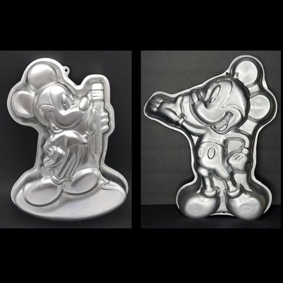 Lot 2 Wilton Mickey Mouse Cake Pans Disney Full Body Birthday Vintage 80s 90s - Picture 1 of 16